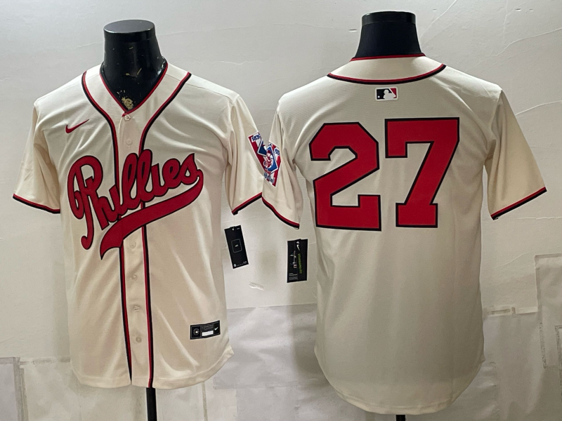Men 2026 Philadelphia Phillies #27 cream Game Nike MLB Jersey 082600->philadelphia phillies->MLB Jersey
